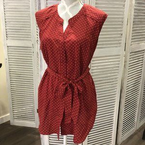 "Thyme Maternity" Cheery Red Pokadot Blouse